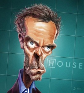 Caricaturas de famosos - Hugh Laurie en House